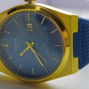 Luxurious Tissot PRX Gold and Blue Combination Watch