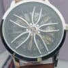 Heryi Unique Car Rim Inspired Watch with Brown Strap