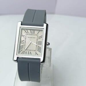 Universe Point Stylish Square-Cased Watch with Elegant Brown and Silver Tones