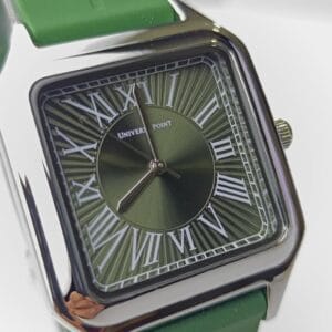 Universe Point Stylish Square-Cased Watch with Elegant Brown and Silver Tones