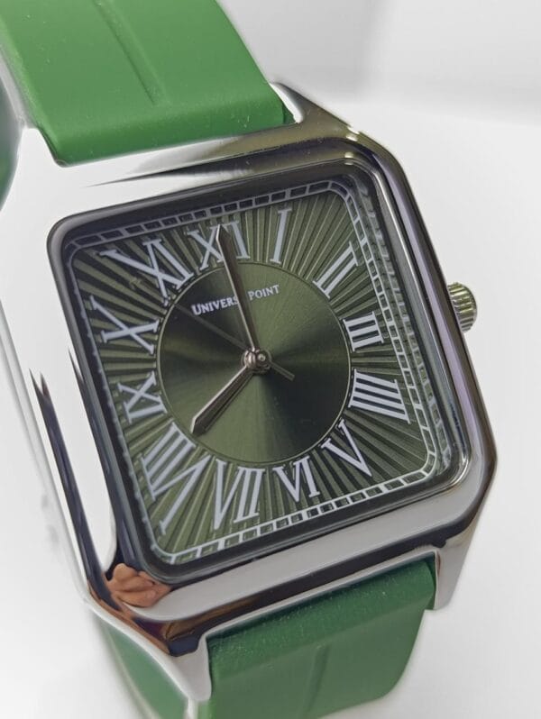 Universe Point Stylish Square-Cased Watch with Elegant Brown and Silver Tones - Image 2