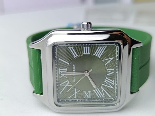 Universe Point Stylish Square-Cased Watch with Elegant Brown and Silver Tones - Image 5