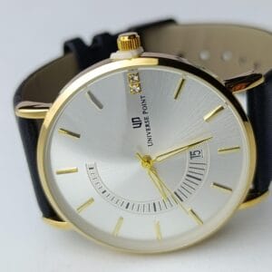 Elegant Universe Point Watch with Unique Ripple Dial