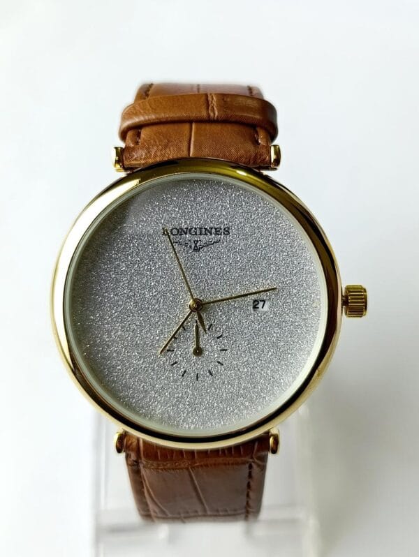 Luxurious Longines Dress Watch with Frosted Silver Dial - Image 4