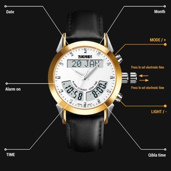 SKMEI Islamic Prayer Time (Namaz) Watch with Dual Display and Qibla Direction - Image 4