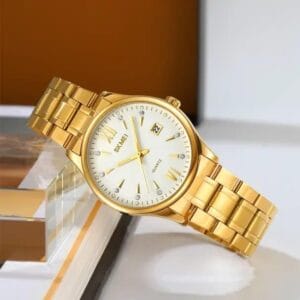 SKMEI Elegant Lightweight Men's Quartz Watch with Crystal Accents and Date