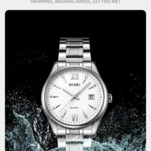 SKMEI Elegant Lightweight Men's Quartz Watch with Crystal Accents and Date