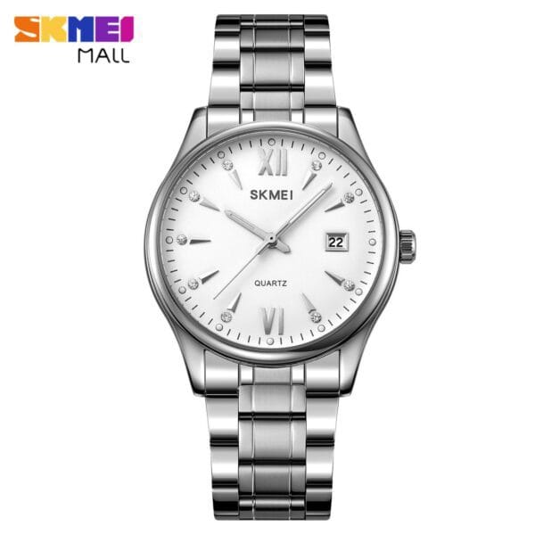 SKMEI Elegant Lightweight Men's Quartz Watch with Crystal Accents and Date - Image 4