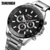 SKMEI Men's Stainless Steel Chronograph Sports Watch with Black Dial