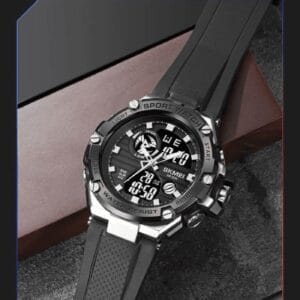 Rugged SKMEI Men's Digital-Analog Sport Watch (WR 5BAR) with Dual Time Display