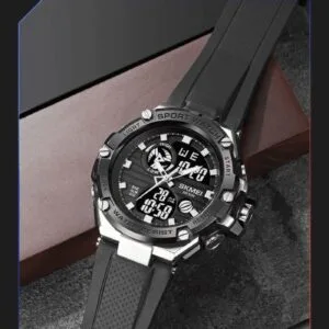 Rugged SKMEI Men's Digital-Analog Sport Watch (WR 5BAR) with Dual Time Display