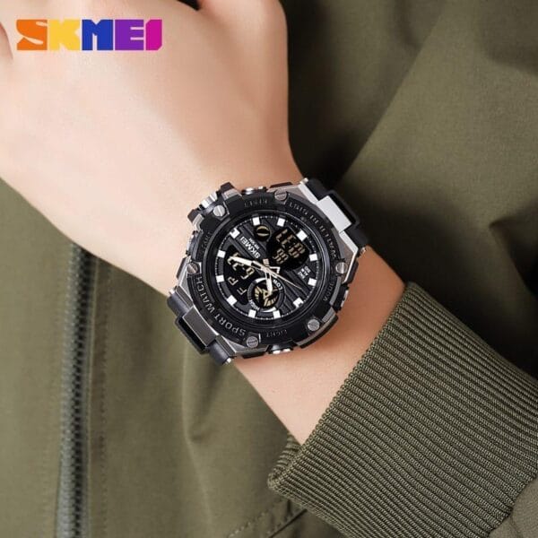 Rugged SKMEI Men's Digital-Analog Sport Watch (WR 5BAR) with Dual Time Display - Image 4