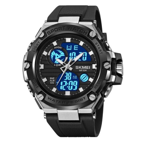 Rugged SKMEI Men's Digital-Analog Sport Watch (WR 5BAR) with Dual Time Display - Image 2