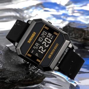 Robust SKMEI Rectangular Digital Sport Watch with Backlight (30M Water Resist)