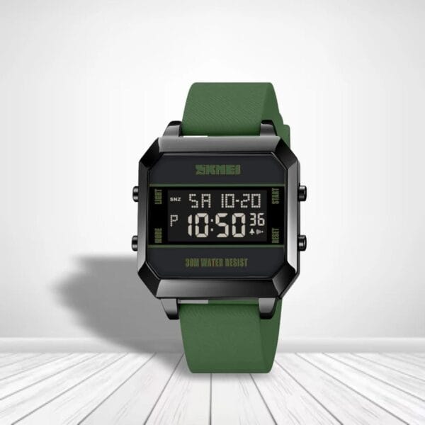 Robust SKMEI Rectangular Digital Sport Watch with Backlight (30M Water Resist) - Image 4
