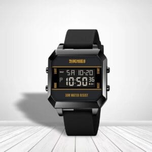 Robust SKMEI Rectangular Digital Sport Watch with Backlight (30M Water Resist)