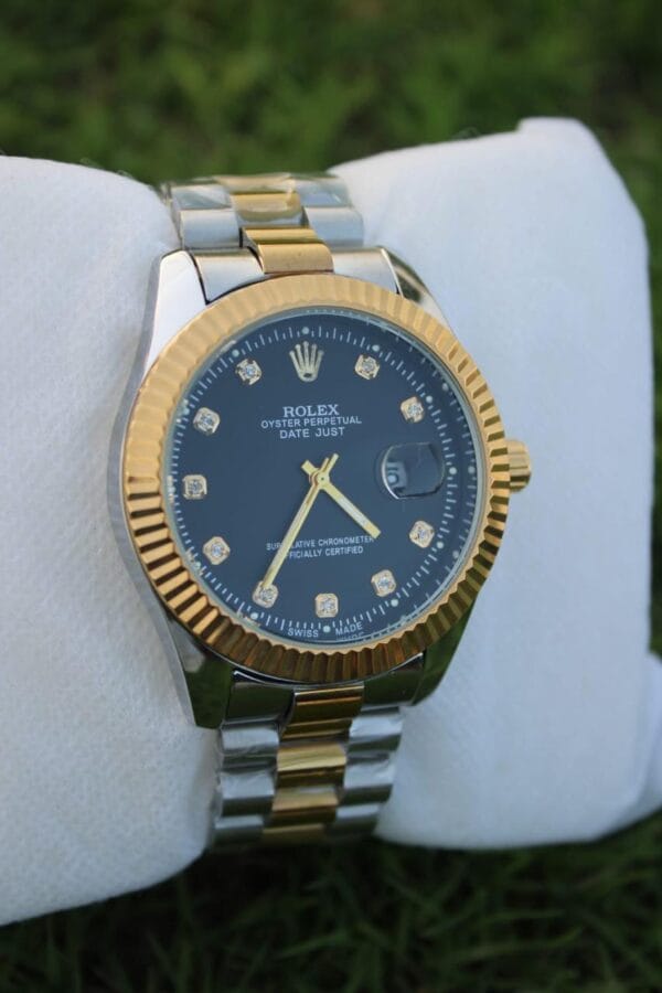 Rolex Datejust Two-Tone Men's Watch with Fluted Bezel and Diamond Hour Markers - Image 6