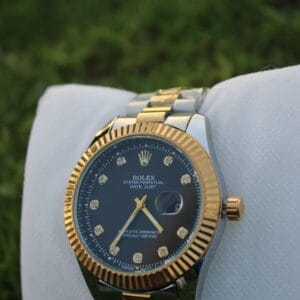 Rolex Datejust Two-Tone Men's Watch with Fluted Bezel and Diamond Hour Markers