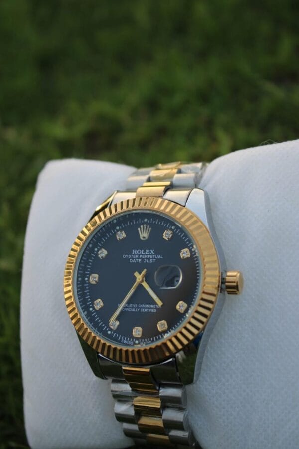 Rolex Datejust Two-Tone Men's Watch with Fluted Bezel and Diamond Hour Markers - Image 5