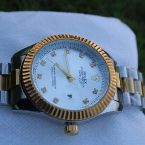 Rolex Datejust Two-Tone Men's Watch with Fluted Bezel and Diamond Hour Markers