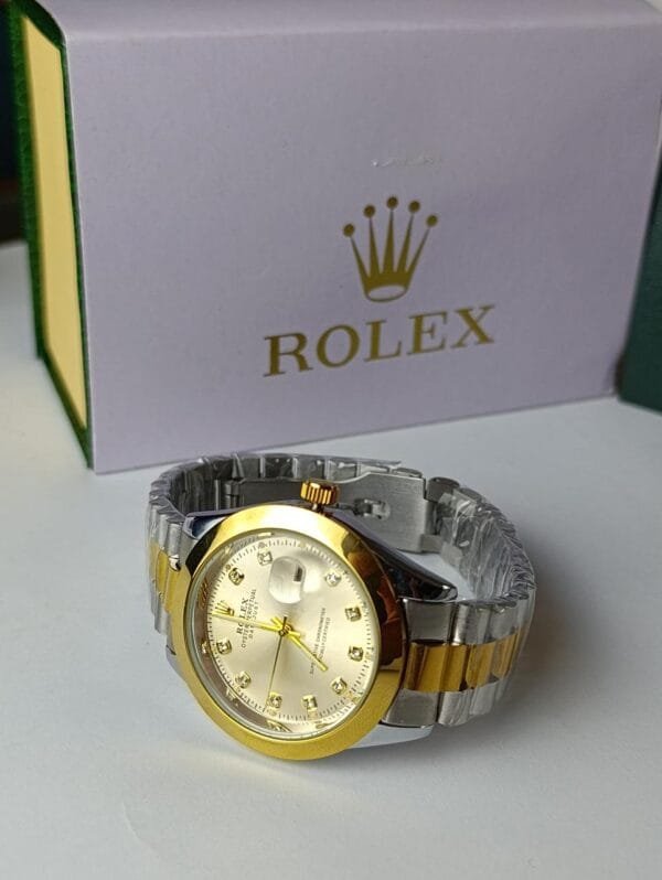 Rolex Datejust Two-Tone Men's Watch with Fluted Bezel and Diamond Hour Markers - Image 3