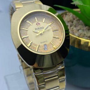 Glamorous Gold-Tone RADO Quartz Watch - Elevate Your Style, Many Colors to Choose From