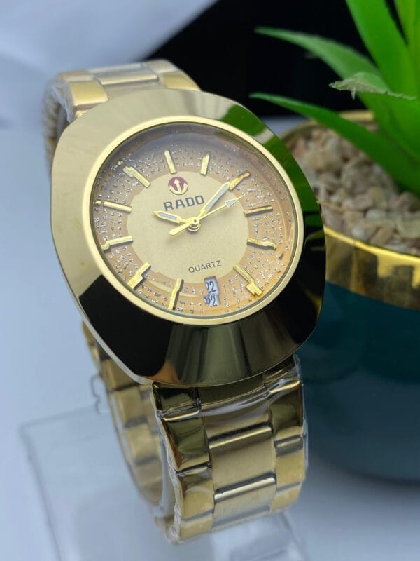 Glamorous Gold-Tone RADO Quartz Watch - Elevate Your Style, Many Colors to Choose From
