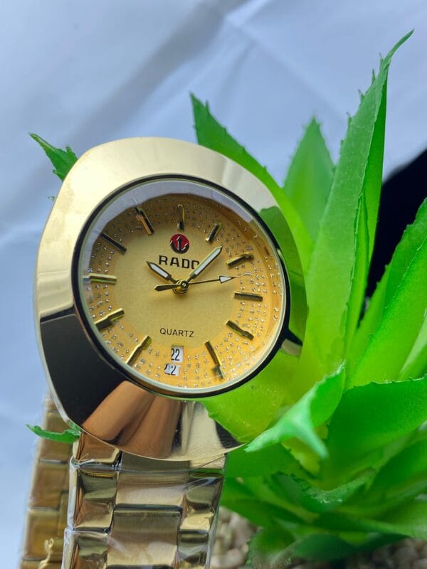 Glamorous Gold-Tone RADO Quartz Watch - Elevate Your Style, Many Colors to Choose From - Image 5