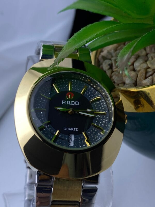 Glamorous Gold-Tone RADO Quartz Watch - Elevate Your Style, Many Colors to Choose From - Image 3