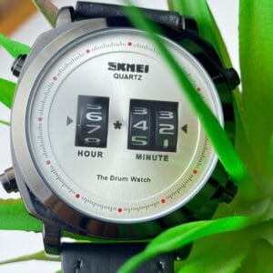 SKMEI "The Drum Watch" Quartz with Unique Rotating Numbers Display - Gold Tone & Black