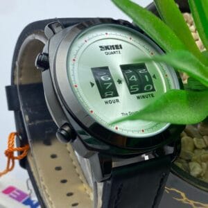 SKMEI "The Drum Watch" Quartz with Unique Rotating Numbers Display - Gold Tone & Black