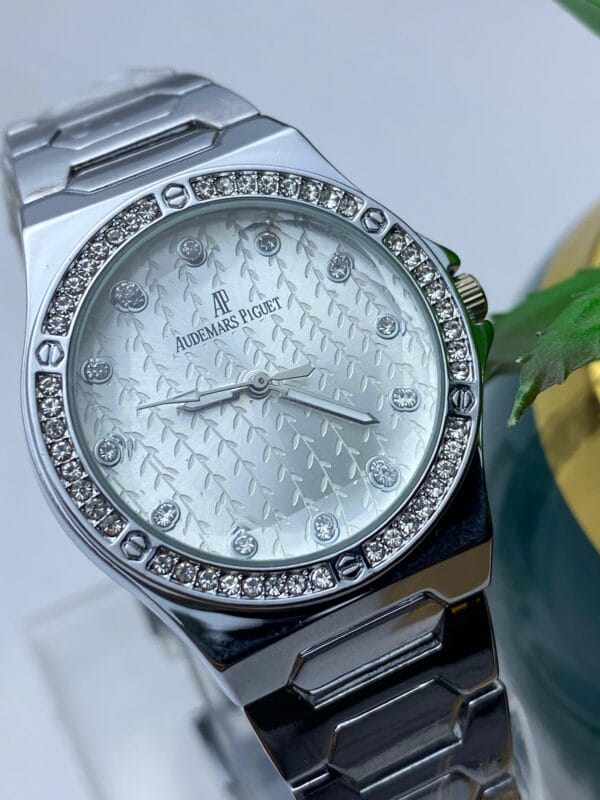 Rose Gold-Tone Audemars Piguet Style Watch with Diamond Bezel - Image 3