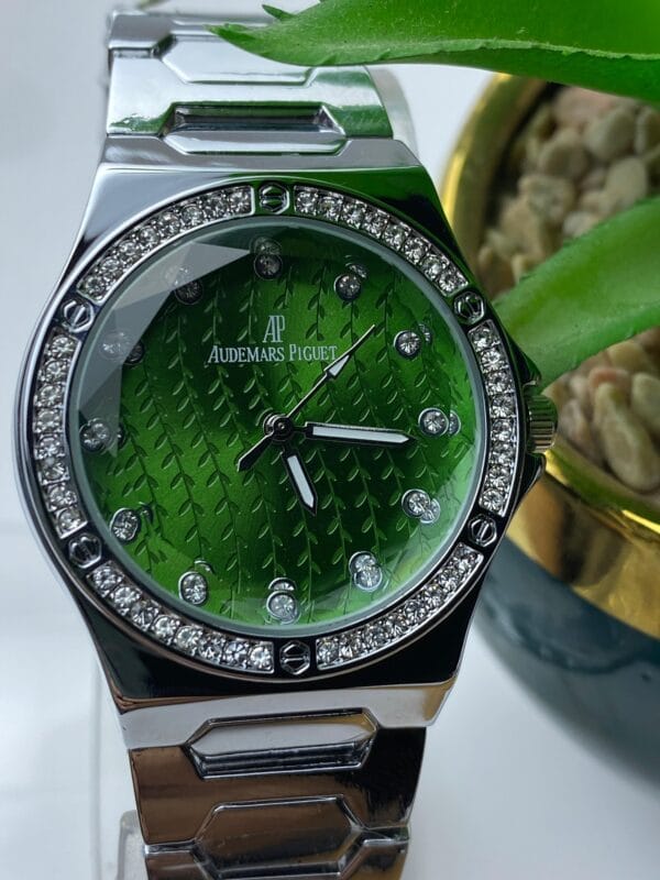Rose Gold-Tone Audemars Piguet Style Watch with Diamond Bezel - Image 8