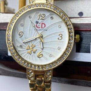 Gold-Tone "CD COLLECTION" Ladies' Watch with Crystal Bezel