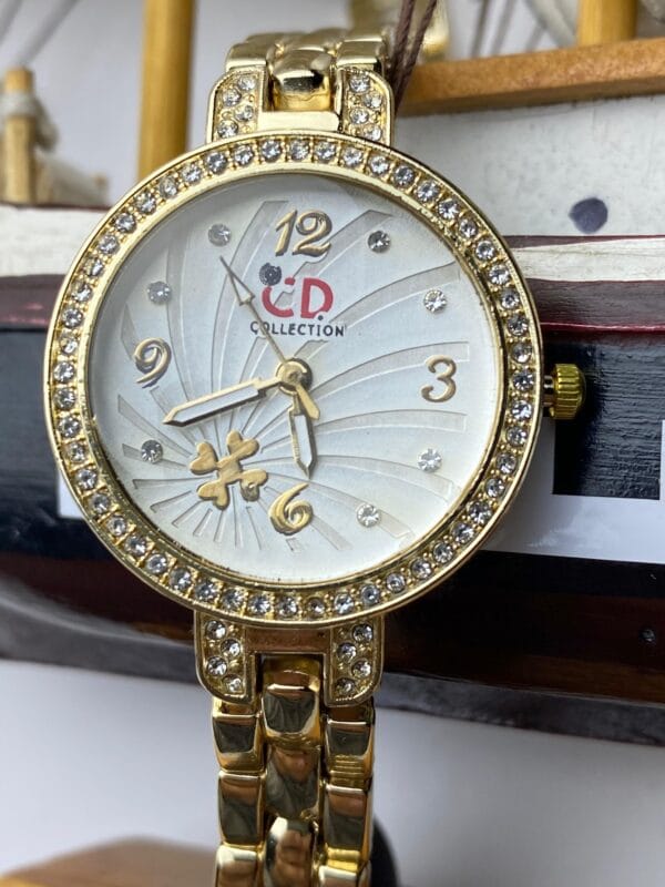 Gold-Tone "CD COLLECTION" Ladies' Watch with Crystal Bezel
