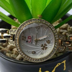 Gold-Tone "CD COLLECTION" Ladies' Watch with Crystal Bezel
