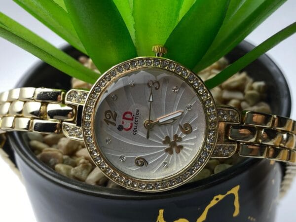 Gold-Tone "CD COLLECTION" Ladies' Watch with Crystal Bezel - Image 4