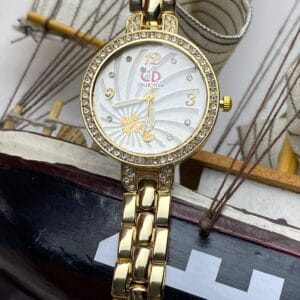Gold-Tone "CD COLLECTION" Ladies' Watch with Crystal Bezel