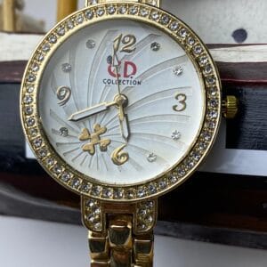 Gold-Tone "CD COLLECTION" Ladies' Watch with Crystal Bezel