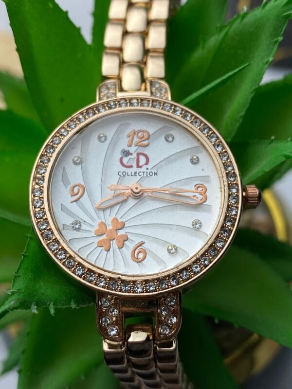 Gold-Tone "CD COLLECTION" Ladies' Watch with Crystal Bezel - Image 7