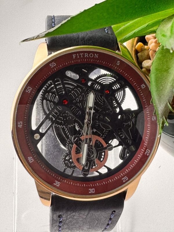 FITRON Skeleton Quartz Watch: Bold Design, Visible Movement