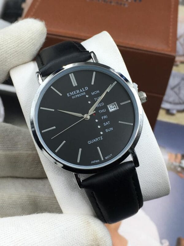 EMERALD SUPREME Gold and Black Day-Date Quartz Watch - Image 5