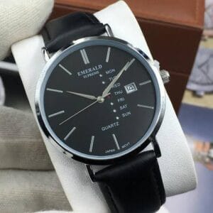 EMERALD SUPREME Gold and Black Day-Date Quartz Watch