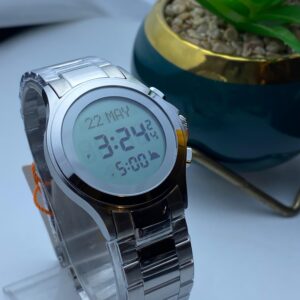 SKMEI Stainless Steel Digital Prayer Watch with Azan & Alarm Function