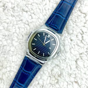 Patek Philippe Nautilus BLUE Dial Quartz Watch with MasterLock Clasp – Premium Design