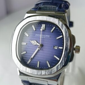 Patek Philippe Nautilus BLUE Dial Quartz Watch with MasterLock Clasp – Premium Design