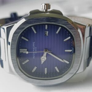 Patek Philippe Nautilus BLUE Dial Quartz Watch with MasterLock Clasp – Premium Design