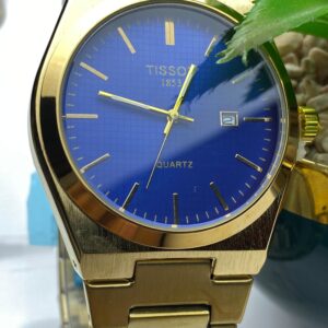 Tissot Quartz Watch - Gold & Blue Elegance
