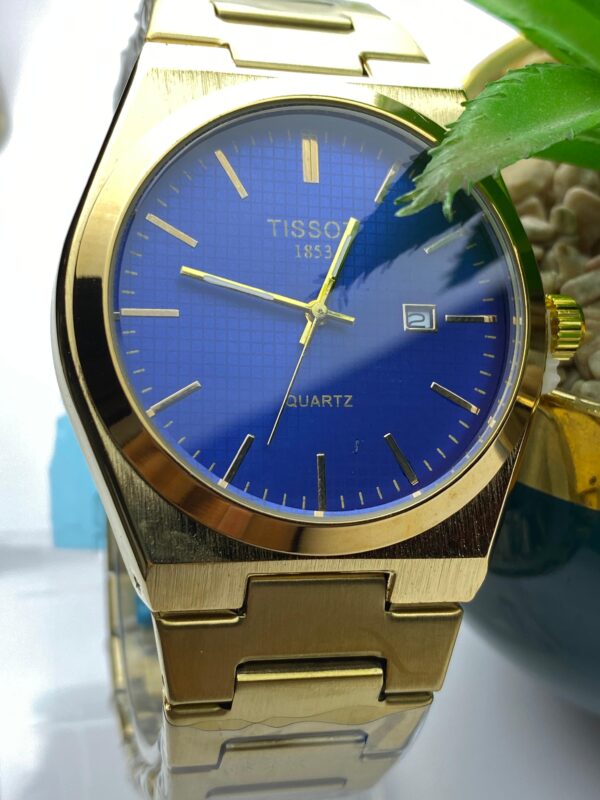 Tissot Quartz Watch - Gold & Blue Elegance