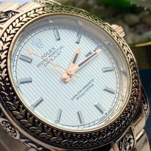Unique Engraved Rose Gold Rolex Datejust Watch